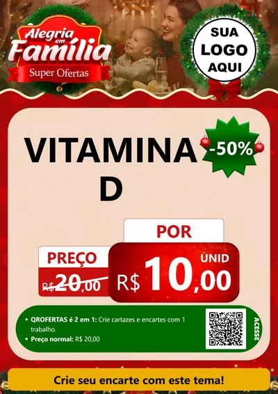 Modelo de Cartaz para Cartaz A4 Vertical com o tema Alegria Em Família - Super Ofertas para Farmácia