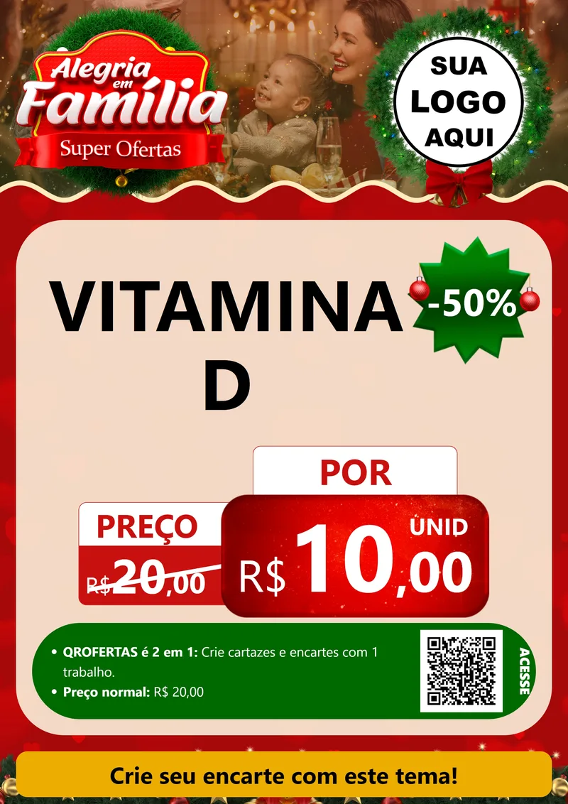 Modelo de Cartaz para Cartaz A4 Vertical com o tema Alegria Em Família - Super Ofertas para Farmácia