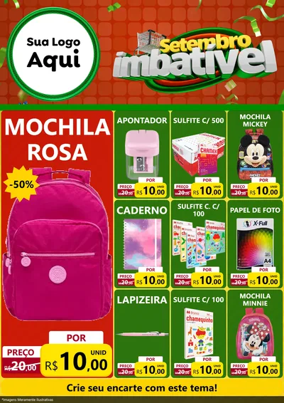 Modelo de Encarte para Encarte A4 Vertical com o tema Setembro Imbatível para Papelaria