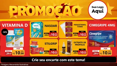 Modelo de TV para TV Horizontal com o tema Promoção para Farmácia