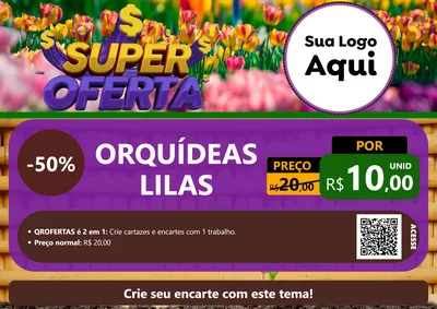 Modelo de Cartaz para Cartaz A4 Horizontal com o tema Super Oferta para Floricultura e jardim