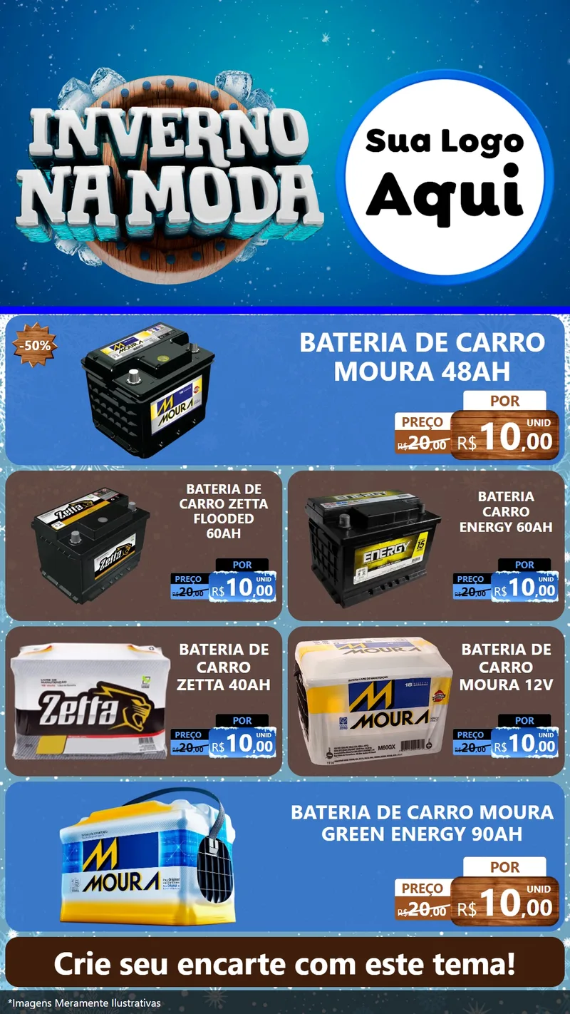 Modelo de TV para TV Vertical com o tema Inverno na Moda para Baterias Elétricas