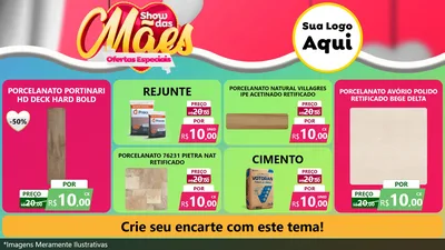 Modelo de TV para TV Horizontal com o tema Show das Mães - Ofertas Especiais para Pisos e revestimentos