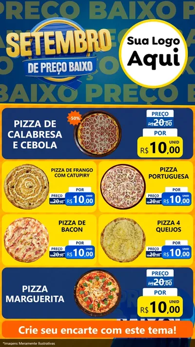 Modelo de TV para TV Vertical com o tema Setembro De Preço Baixo para Pizzaria