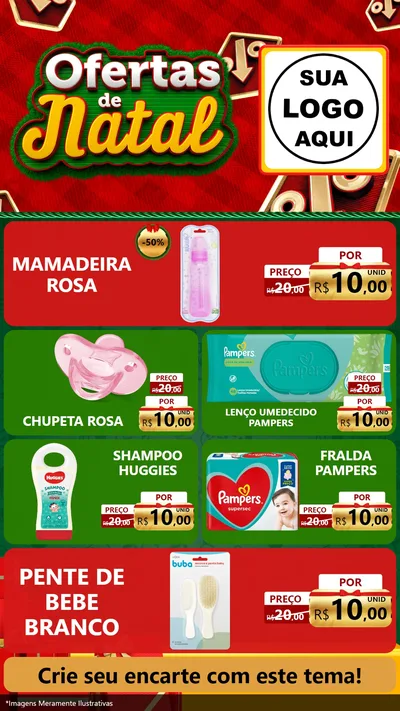 Modelo de TV para TV Vertical com o tema Ofertas de Natal para Bebês