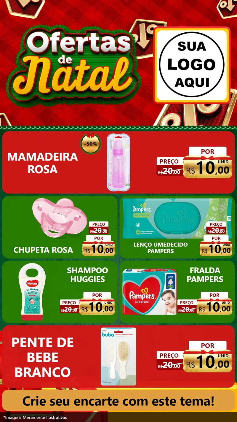 Modelo de TV para TV Vertical com o tema Ofertas de Natal para Bebês