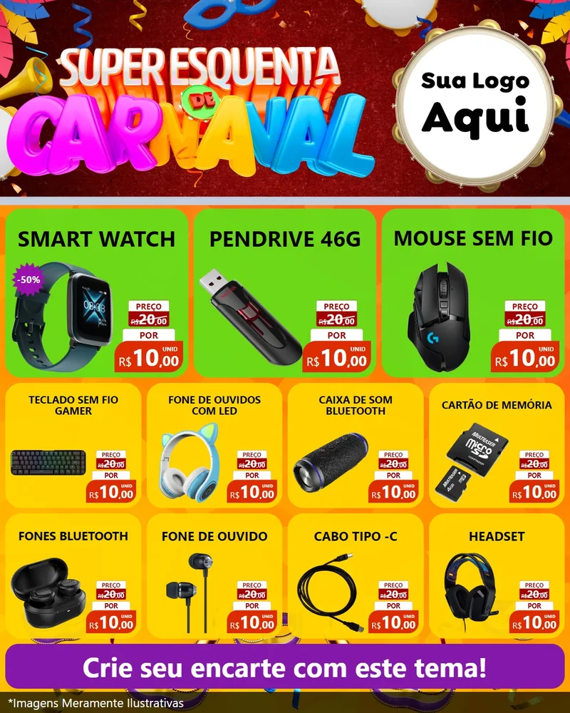 Modelo de Rede Social para Feed Instagram com o tema Super Esquenta de Carnaval para Informática
