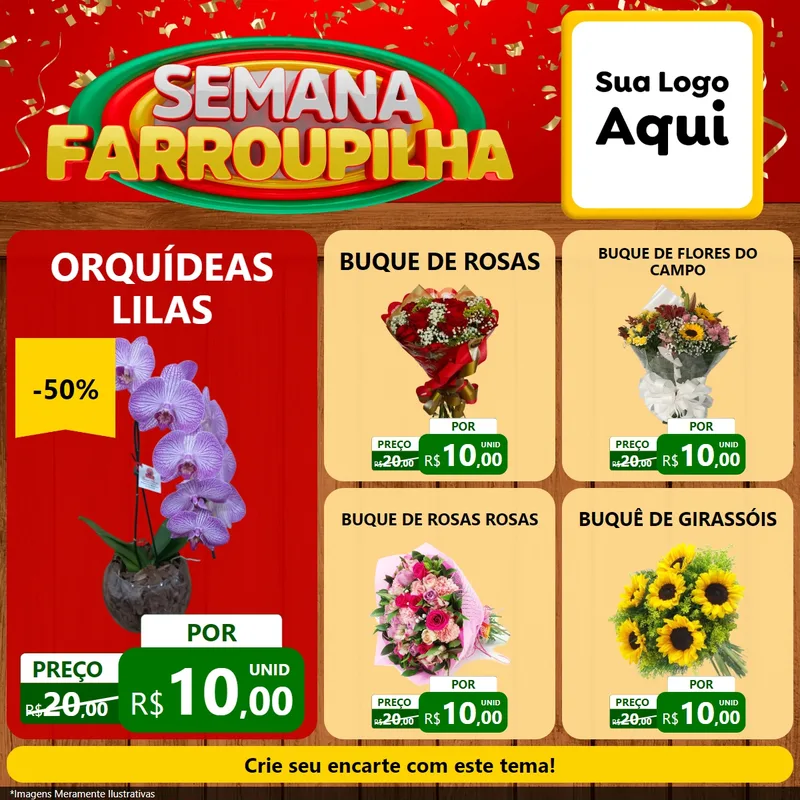 Modelo de Rede Social para Feed Facebook com o tema Semana Farroupilha para Floricultura e jardim