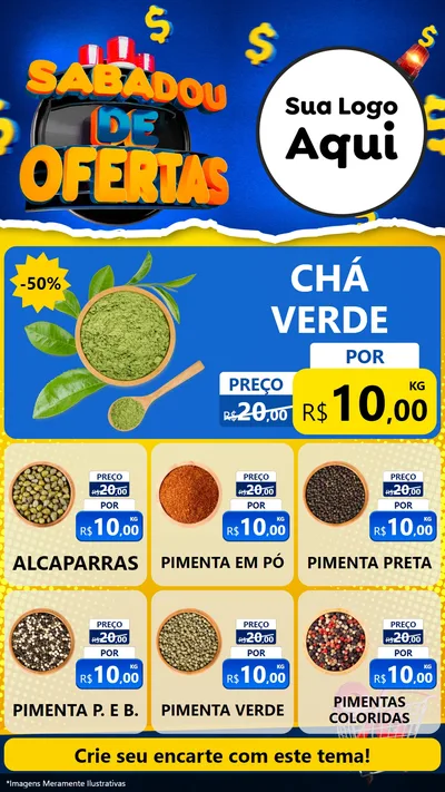 Modelo de Rede Social para Stories com o tema Sabadou de Ofertas para Produtos Naturais