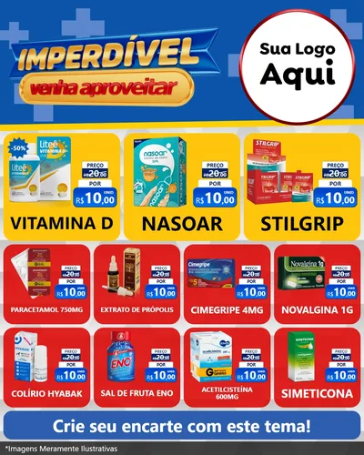 Modelo de Rede Social para Feed Instagram com o tema Imperdível para Farmácia