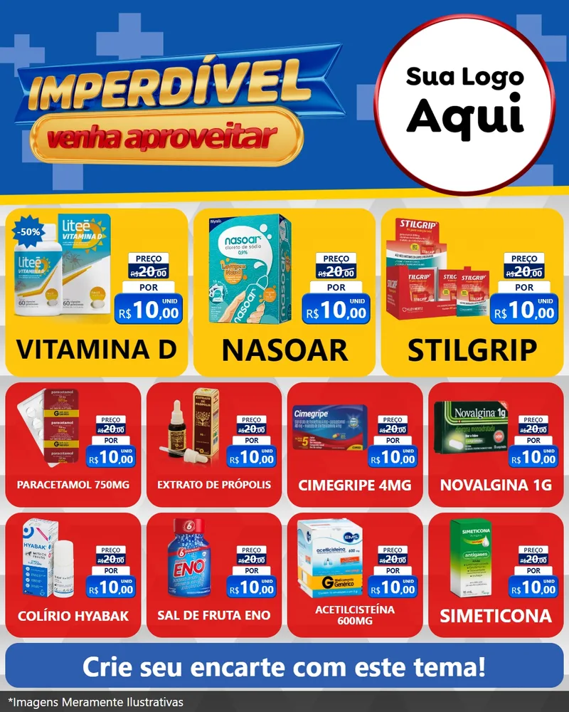 Modelo de Rede Social para Feed Instagram com o tema Imperdível para Farmácia