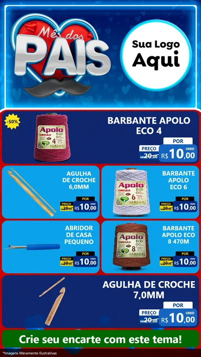 Modelo de TV para TV Vertical com o tema Mês Dos Pais para Armarinho e Aviamentos