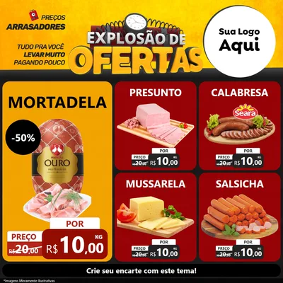 Modelo de Rede Social para Feed Facebook com o tema Explosão de Ofertas para Frios e Laticínios