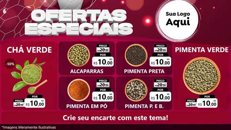Modelo de TV para TV Horizontal com o tema Ofertas Especiais - Futebol para Produtos Naturais