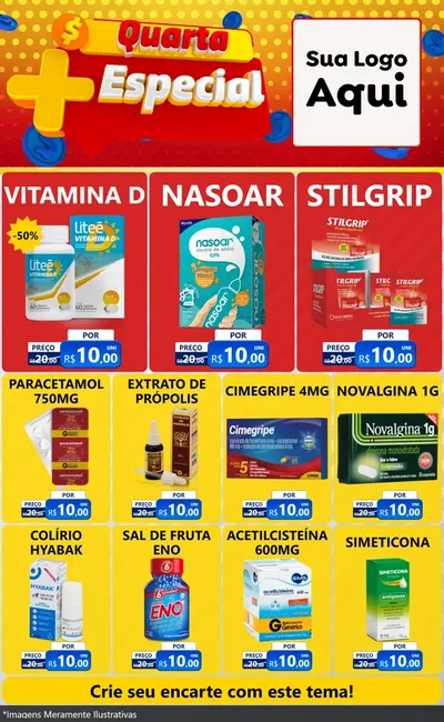 Modelo de Encarte para Encarte Grande com o tema Quarta Mais Especial para Farmácia