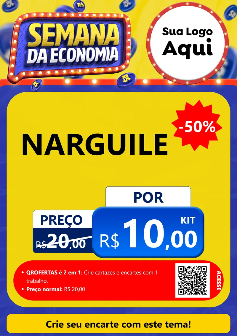 Modelo de Cartaz para Cartaz A4 Vertical com o tema Semana da Economia para Tabacaria