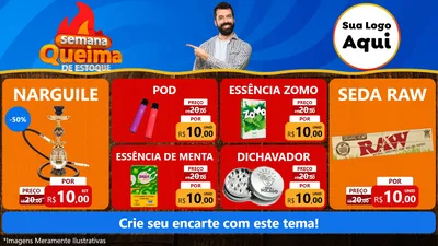 Modelo de TV para TV Horizontal com o tema Semana Queima de Estoque para Tabacaria