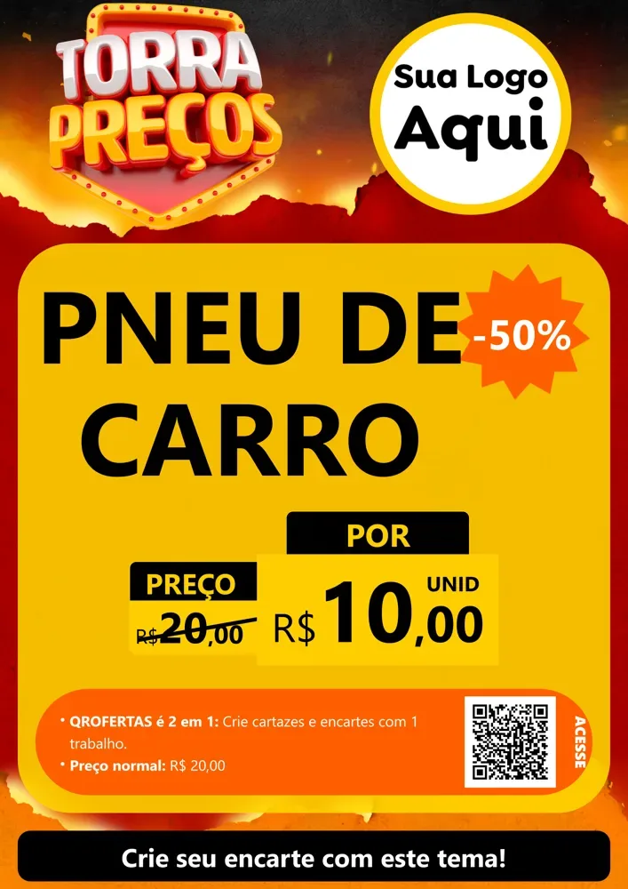 Modelo de Cartaz para Cartaz A4 Vertical com o tema Torra Preços para Auto peças
