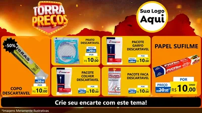 Modelo de TV para TV Horizontal com o tema Torra Preços para Embalagens