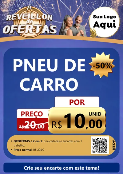 Modelo de Cartaz para Cartaz A4 Vertical com o tema Réveillon de Ofertas para Auto peças