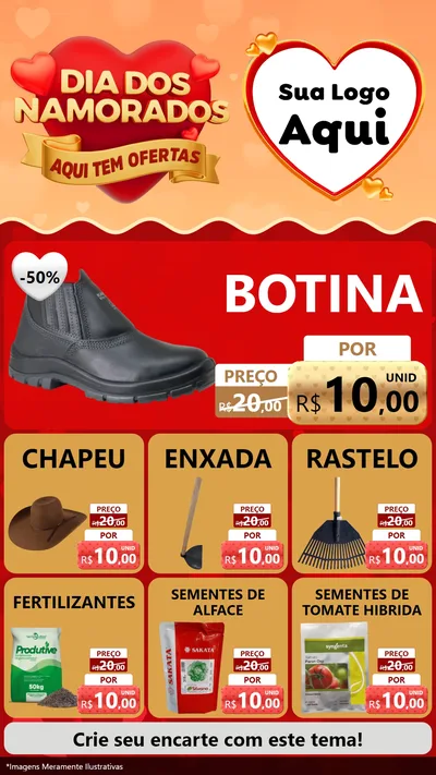 Modelo de Rede Social para Stories com o tema Dia dos Namorados - Aqui Tem Ofertas para Agropecuária