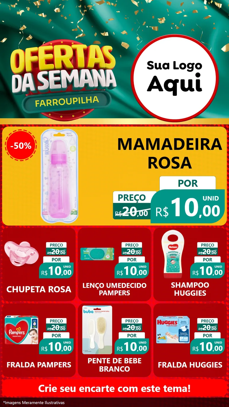 Modelo de Rede Social para Stories com o tema Ofertas da Semana Farroupilha para Bebês