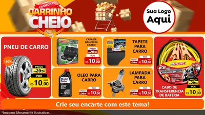 Modelo de TV para TV Horizontal com o tema Promoção carrinho cheio para Auto peças