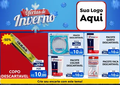 Modelo de Encarte para Encarte A4 Horizontal com o tema Ofertas de Inverno para Embalagens
