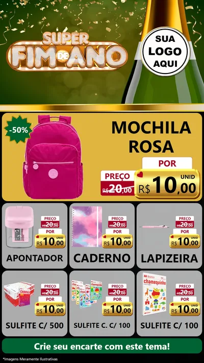 Modelo de Rede Social para Stories com o tema Super Fim de Ano para Papelaria