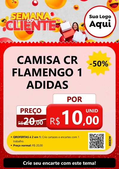 Modelo de Cartaz para Cartaz A4 Vertical com o tema Semana do Cliente para Roupas e acessórios