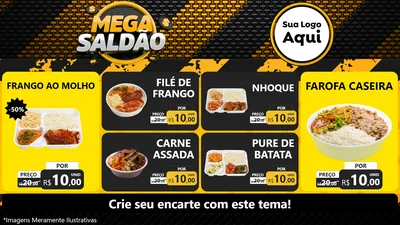 Modelo de TV para TV Horizontal com o tema Mega Saldão para Restaurante