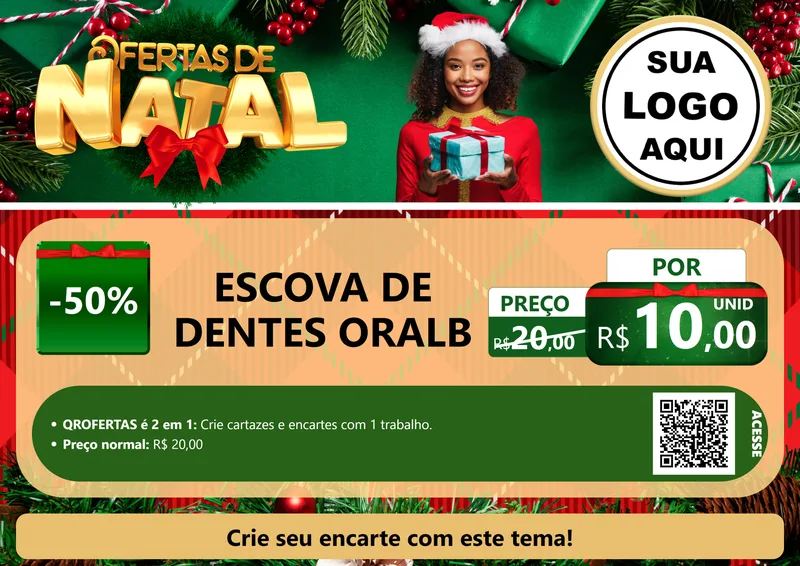 Modelo de Cartaz para Cartaz A4 Horizontal com o tema Ofertas de Natal para Higiene Pessoal