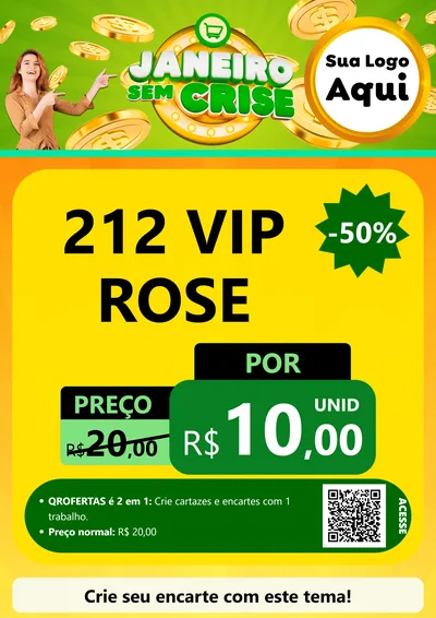 Modelo de Cartaz para Cartaz A4 Vertical com o tema Janeiro Sem Crise para Perfumes
