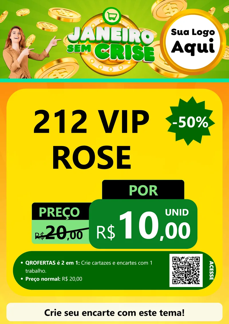 Modelo de Cartaz para Cartaz A4 Vertical com o tema Janeiro Sem Crise para Perfumes