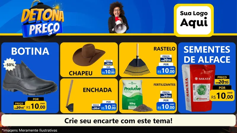 Modelo de TV para TV Horizontal com o tema Detona Preços para Agropecuária