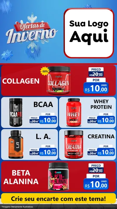 Modelo de TV para TV Vertical com o tema Ofertas de Inverno para Suplementos alimentares