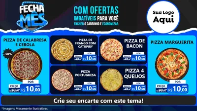 Modelo de TV para TV Horizontal com o tema Fecha Mês para Pizzaria