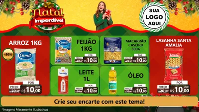 Modelo de TV para TV Horizontal com o tema Natal Imperdível para Supermercado