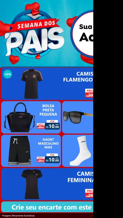Modelo de TV para TV Vertical com o tema Semana Dos Pais para Roupas e acessórios