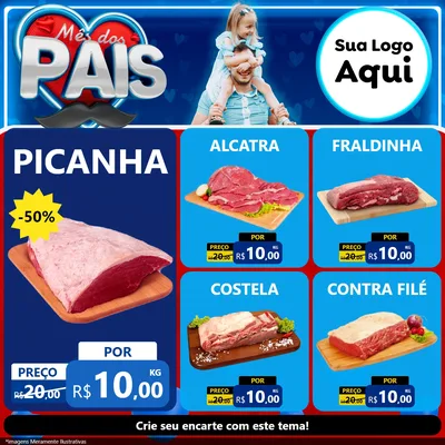 Modelo de Rede Social para Feed Facebook com o tema Mês Dos Pais para Açougue