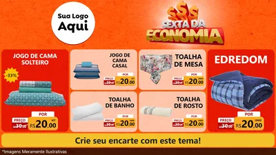 Modelo de TV para TV Horizontal com o tema Sexta da Economia para Cama, Mesa e Banho