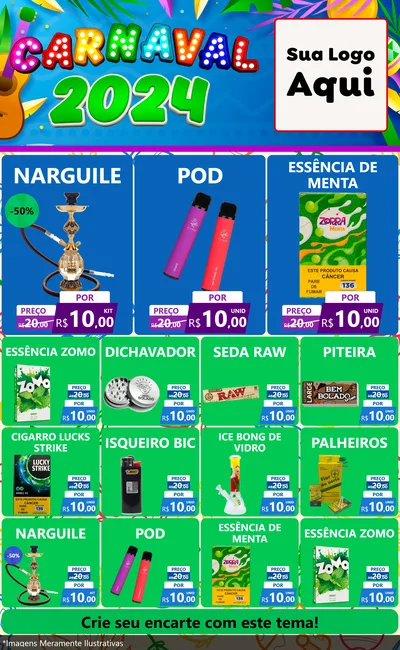 Modelo de Encarte para Encarte Grande com o tema Carnaval 2027 para Tabacaria