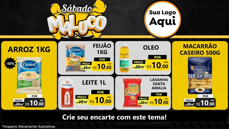 Modelo de TV para TV Horizontal com o tema Sábado Maluco para Supermercado