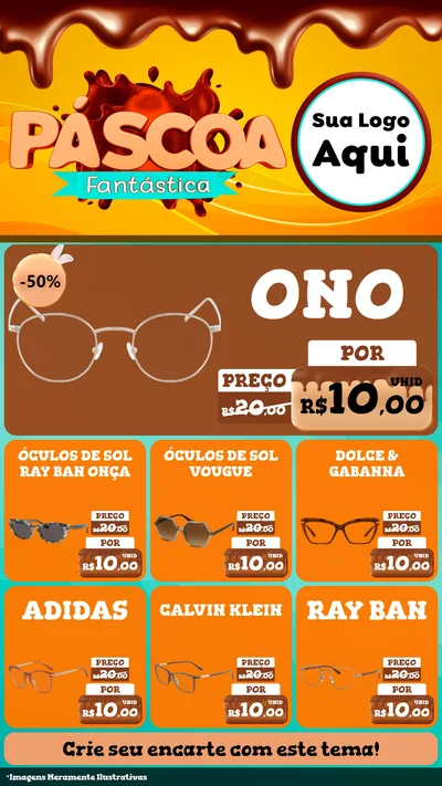 Modelo de Rede Social para Stories com o tema Páscoa Fantástica para Óticas