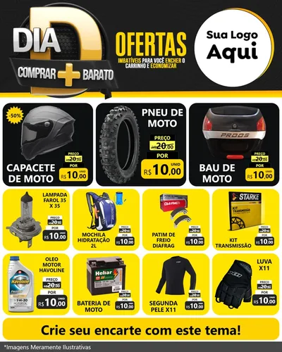 Modelo de Rede Social para Feed Instagram com o tema Dia D Mais Economia para Moto peças