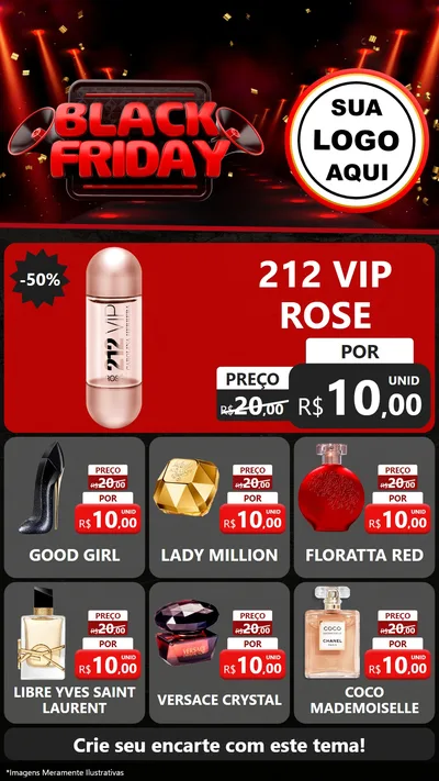 Modelo de Rede Social para Stories com o tema Black Friday para Perfumes