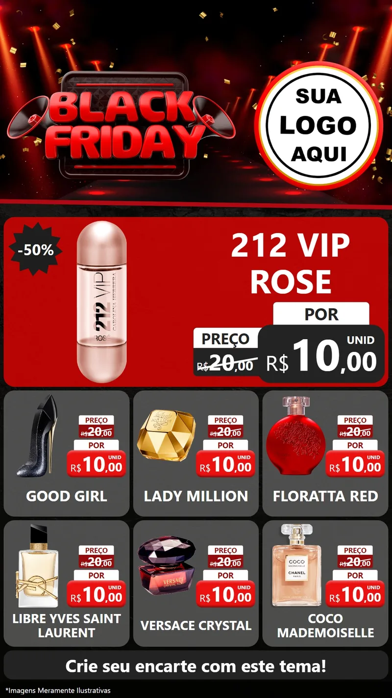 Modelo de Rede Social para Stories com o tema Black Friday para Perfumes