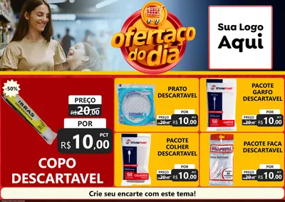 Modelo de Encarte para Encarte A4 Horizontal com o tema Ofertaço Do Dia para Embalagens