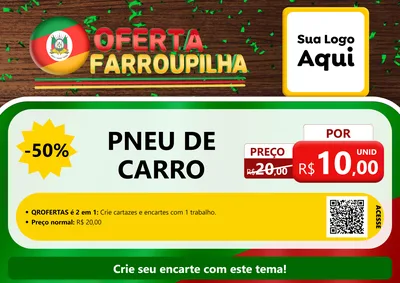 Modelo de Cartaz para Cartaz A4 Horizontal com o tema Oferta Farroupilha para Auto peças