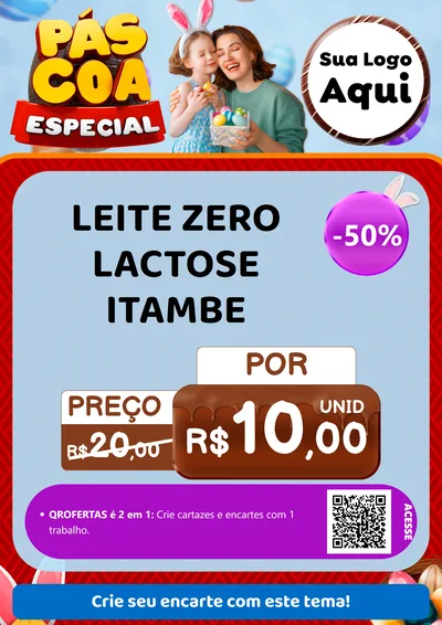 Modelo de Cartaz para Cartaz A4 Vertical com o tema Páscoa Especial para Frios e Laticínios